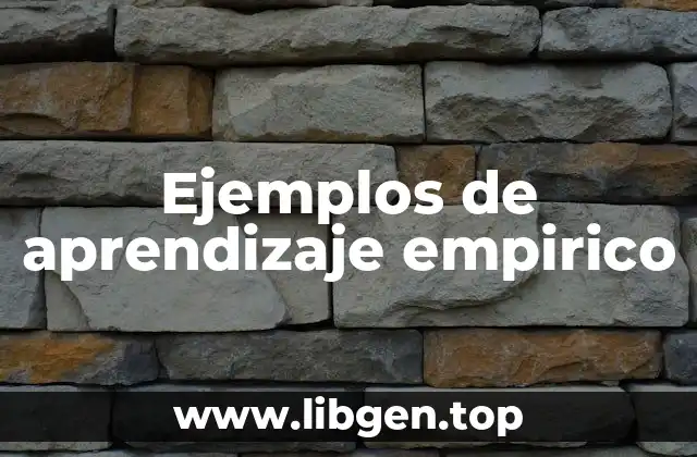 Ejemplos de aprendizaje empirico
