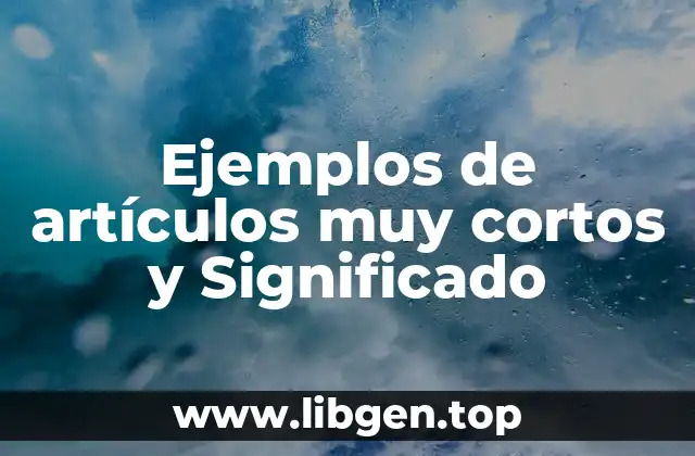 Ejemplos de artículos muy cortos y Significado