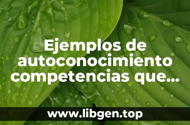 Ejemplos de autoconocimiento competencias que utilizo laboral