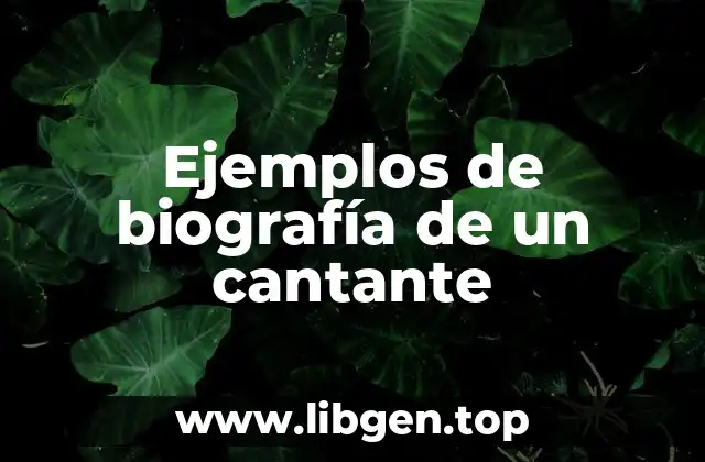 Ejemplos de biografía de un cantante