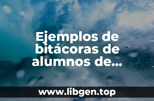 Ejemplos de bitácoras de alumnos de educación básica y Significado