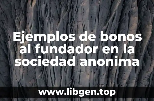 Ejemplos de bonos al fundador en la sociedad anonima