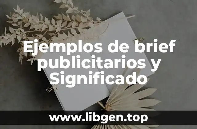 Ejemplos de brief publicitarios y Significado
