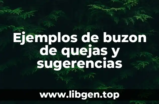 Ejemplos de buzones de quejas y sugerencias