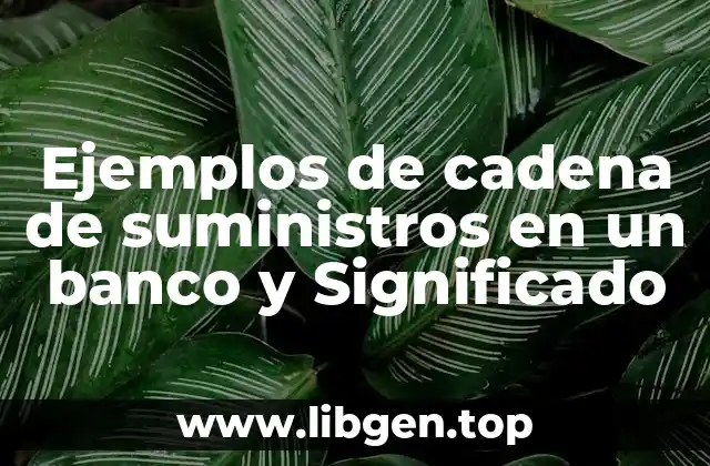 Ejemplos de cadena de suministros en un banco y Significado