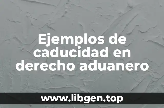 Ejemplos de caducidad en derecho aduanero