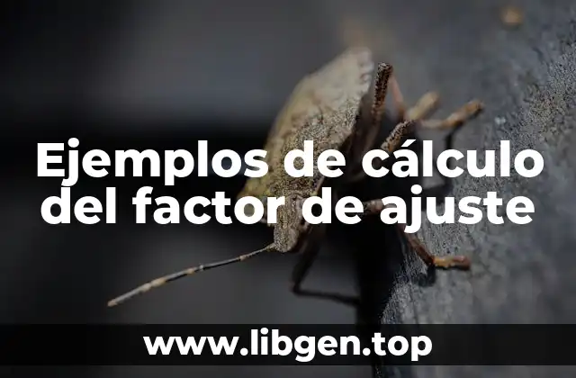 Ejemplos de cálculo del factor de ajuste