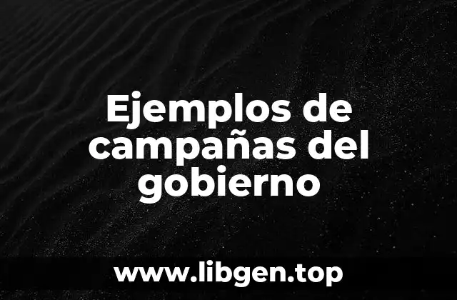 Ejemplos de campañas del gobierno