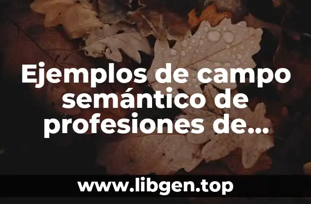 Ejemplos de campo semántico de profesiones de cocina