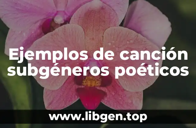 Ejemplos de canción subgéneros poéticos