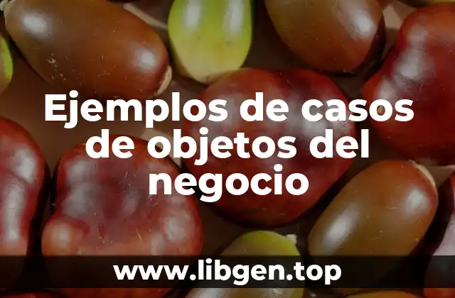 Ejemplos de casos de objetos del negocio