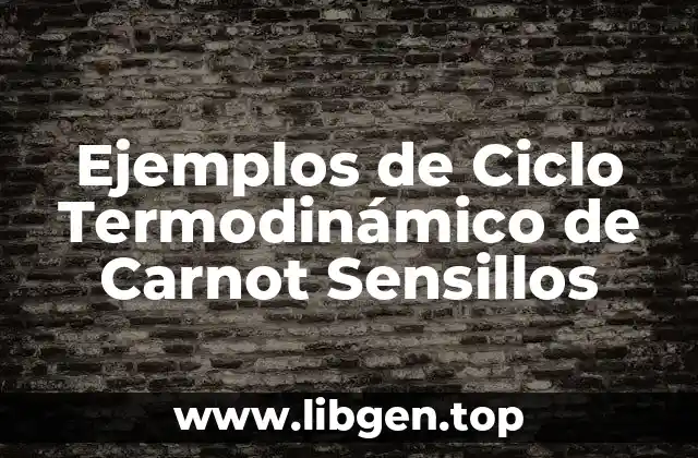 Ejemplos de Ciclo Termodinámico de Carnot Sensillos
