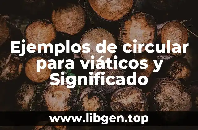 Ejemplos de circular para viáticos y Significado