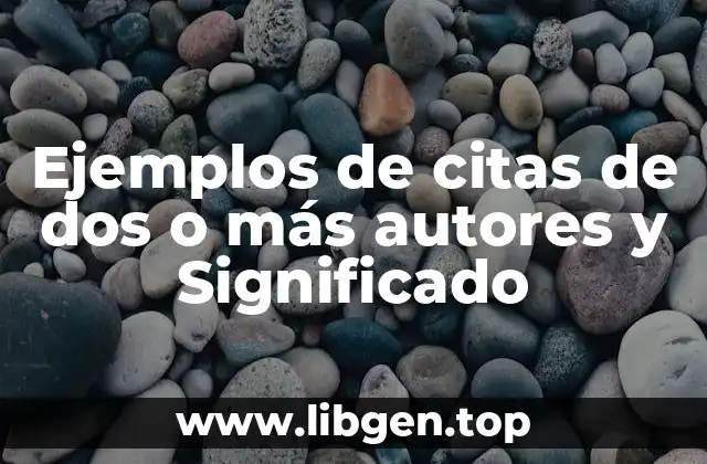 Ejemplos de citas de dos o más autores y Significado