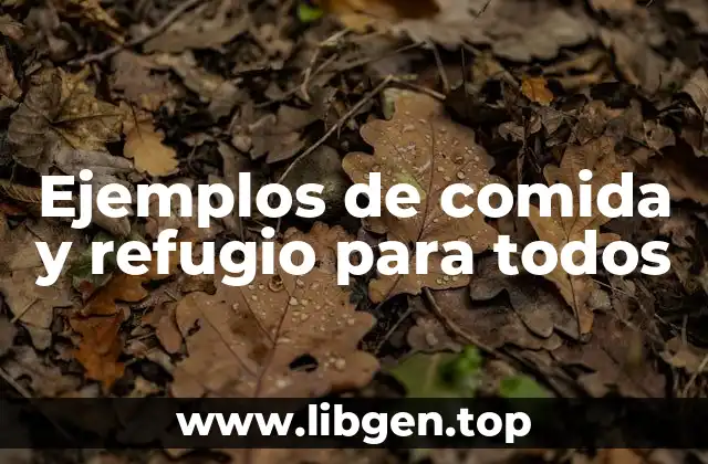 Ejemplos de comida y refugio para todos