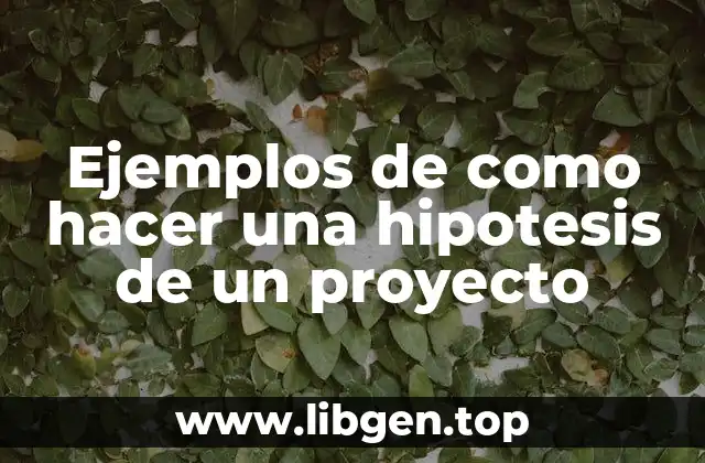 Ejemplos de como hacer una hipotesis de un proyecto