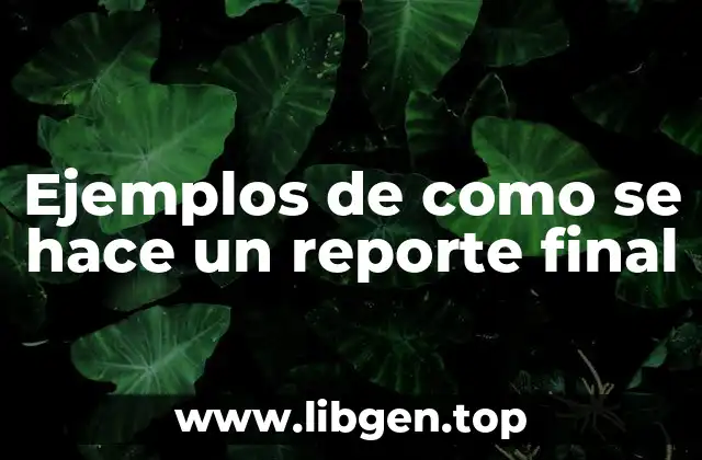 Ejemplos de como se hace un reporte final