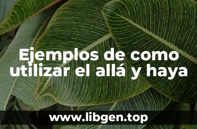 Ejemplos de como utilizar el allá y haya