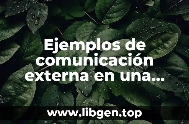 Ejemplos de comunicación externa en una empresa