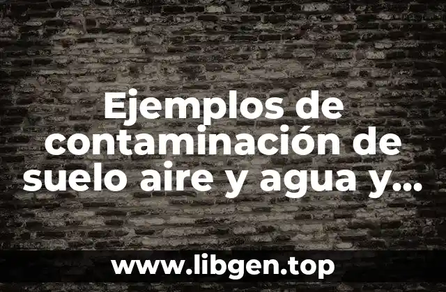 Ejemplos de contaminación de suelo aire y agua
