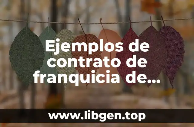 Ejemplos de contrato de franquicia de subway