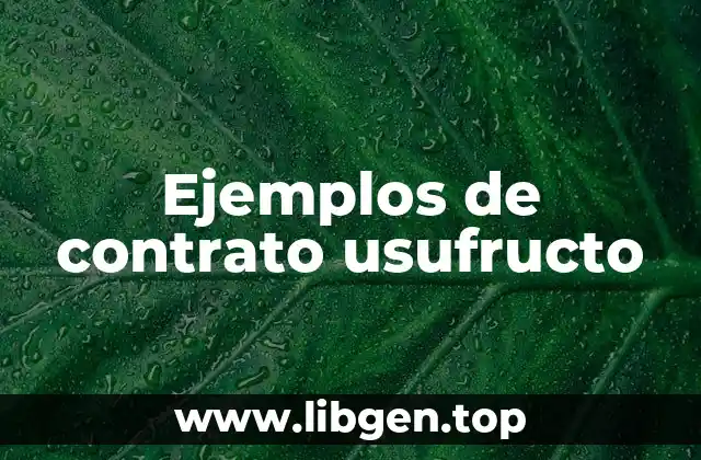 Ejemplos de contrato usufructo