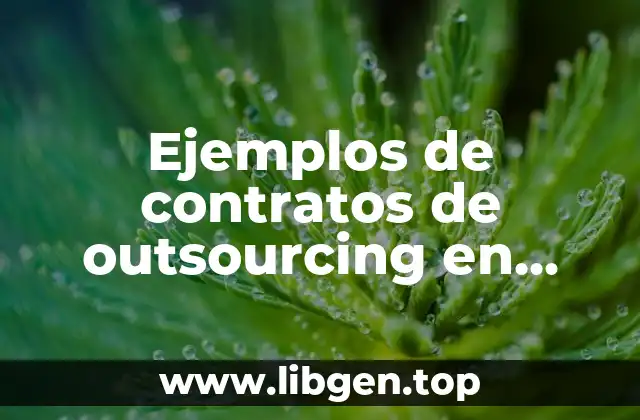 Ejemplos de contratos de outsourcing en México