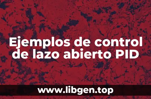 Ejemplos de control de lazo abierto PID