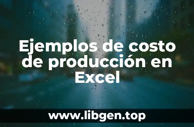 Ejemplos de costo de producción en Excel