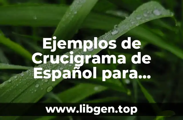 Ejemplos de Crucigrama de Español para Secundaria