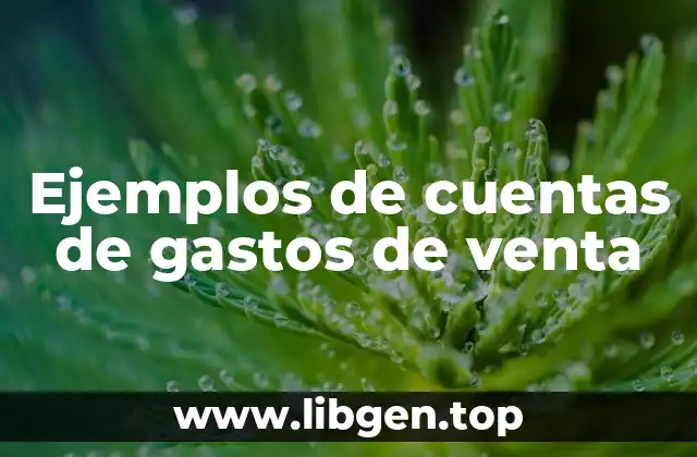 Ejemplos de cuentas de gastos de venta