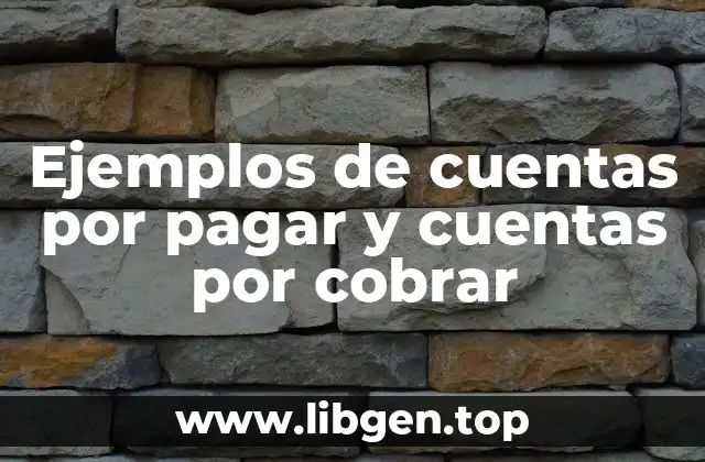 Ejemplos de cuentas por pagar y cuentas por cobrar