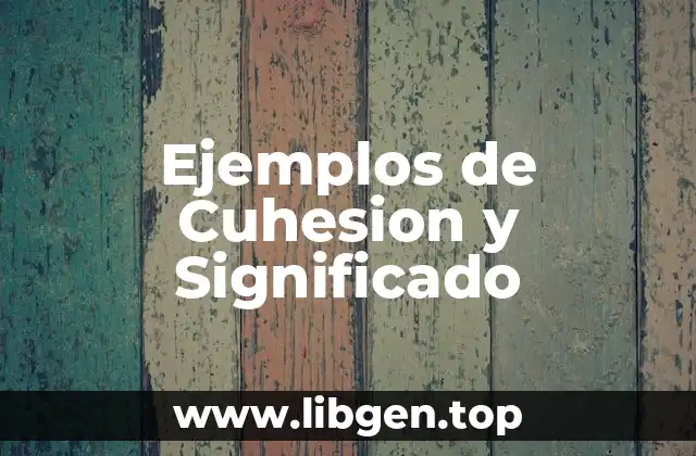 Ejemplos de Cuhesion y Significado