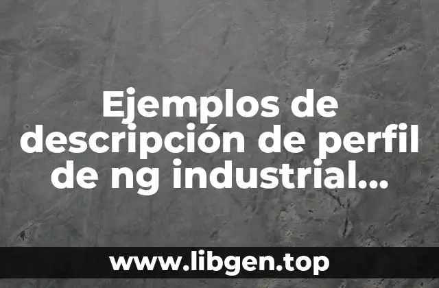 Ejemplos de descripción de perfil de ng industrial recién egresado