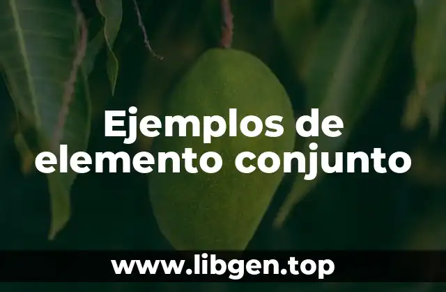 Ejemplos de elemento conjunto
