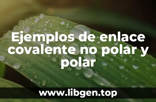 Ejemplos de enlace covalente