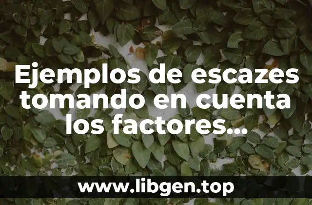 Ejemplos de escazes tomando en cuenta los factores productivos y Significado