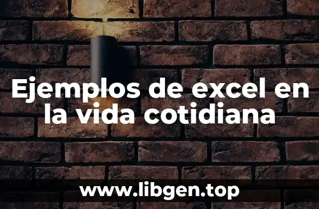 Ejemplos de excel en la vida cotidiana