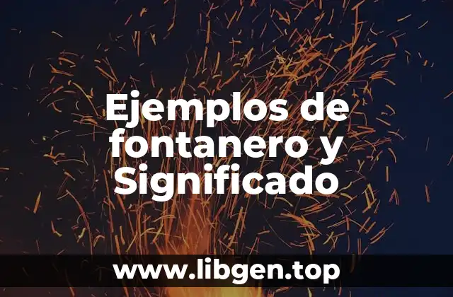 Ejemplos de fontanero y Significado