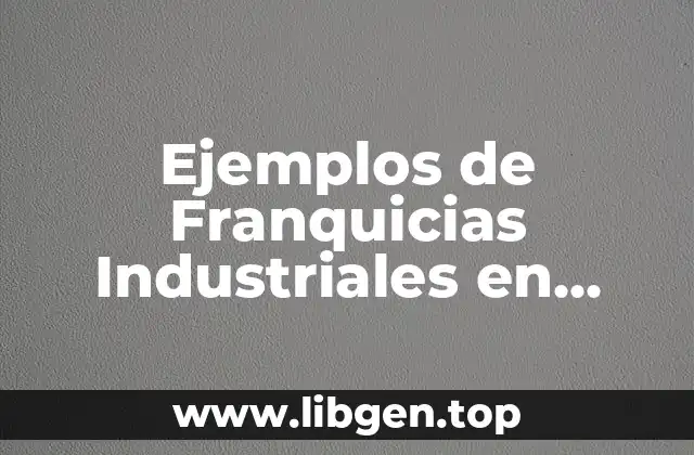 Ejemplos de Franquicias Industriales en México