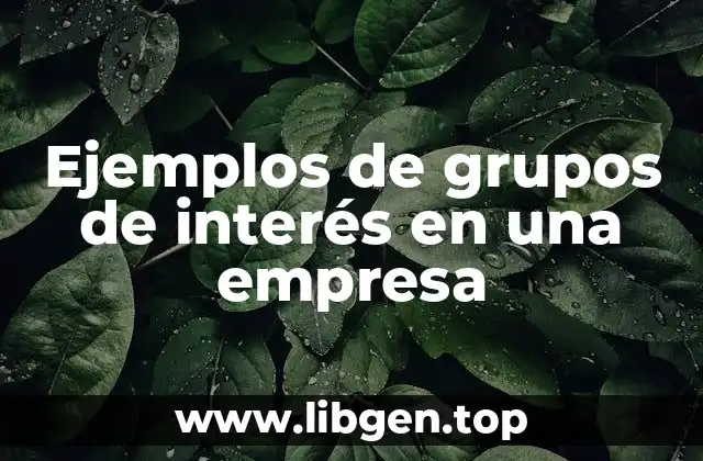 Ejemplos de grupos de interés en una empresa