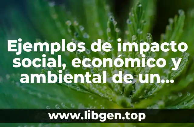 Ejemplos de impacto social, económico y ambiental de un proyecto
