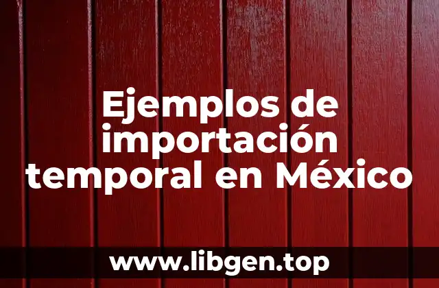Ejemplos de importación temporal en México