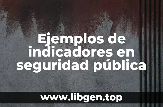 Ejemplos de indicadores en seguridad pública