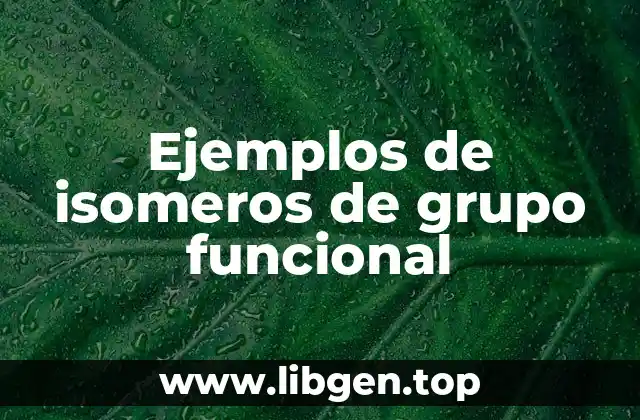 Ejemplos de isomeros de grupo funcional
