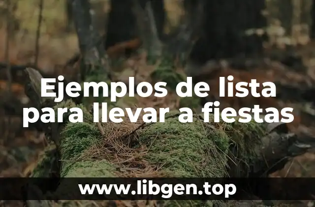Ejemplos de lista para llevar a fiestas
