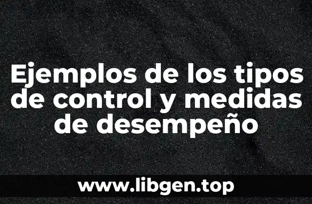 Ejemplos de los tipos de control y medidas de desempeño