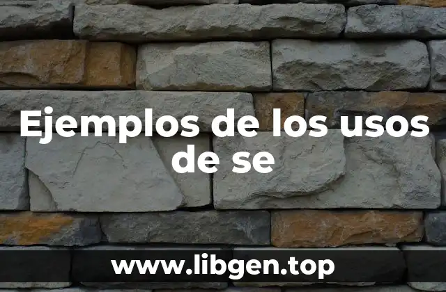 Ejemplos de los usos de se