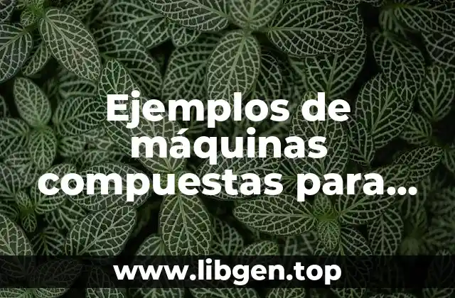 Ejemplos de máquinas compuestas para niños y Significado