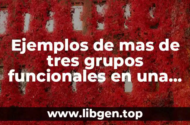Ejemplos de mas de tres grupos funcionales en una molécula y Significado